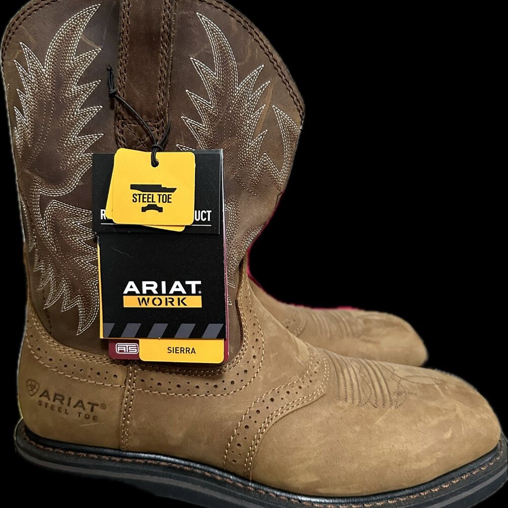 Ariat Men's Sierra Saddle Western Work Boots-Steel Toe 7.5D - Picture 2 of 7
